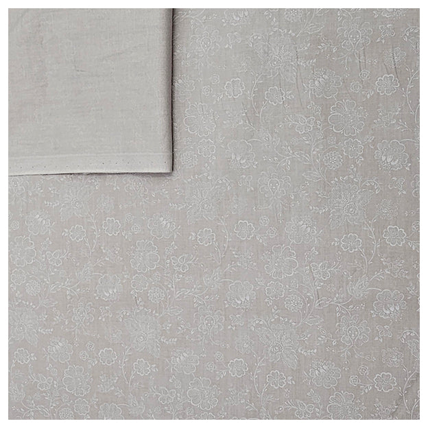 Baumwolle zarte Blumen Halbdruck in beige