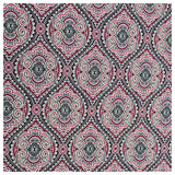 Baumwollsatin Siena Ornamente fuchsia und blau