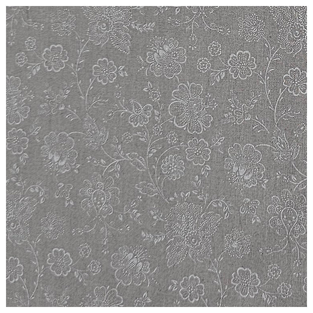 Baumwolle zarte Blumen Halbdruck in silbergrau