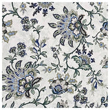Baumwollsatin Siena Blumen grün und hellblau