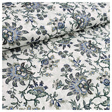 Baumwollsatin Siena Blumen grün und hellblau