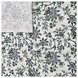 Baumwollsatin Siena Blumen grün und hellblau