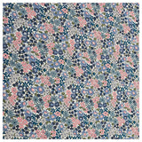 Baumwoll-Popelin Blumen blau, grün und rosa
