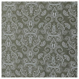 Baumwollsatin Halbdruck Ornamente jagdgrün und weiß