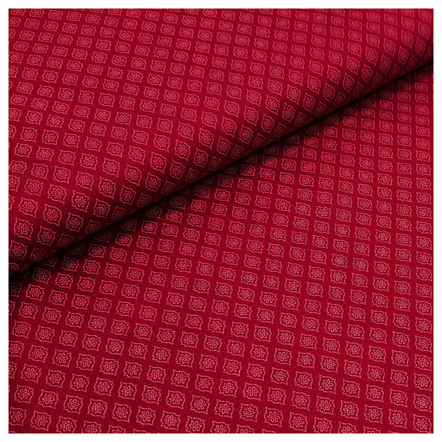 Baumwolle kleine Ornamente Halbdruck in dunkelrot