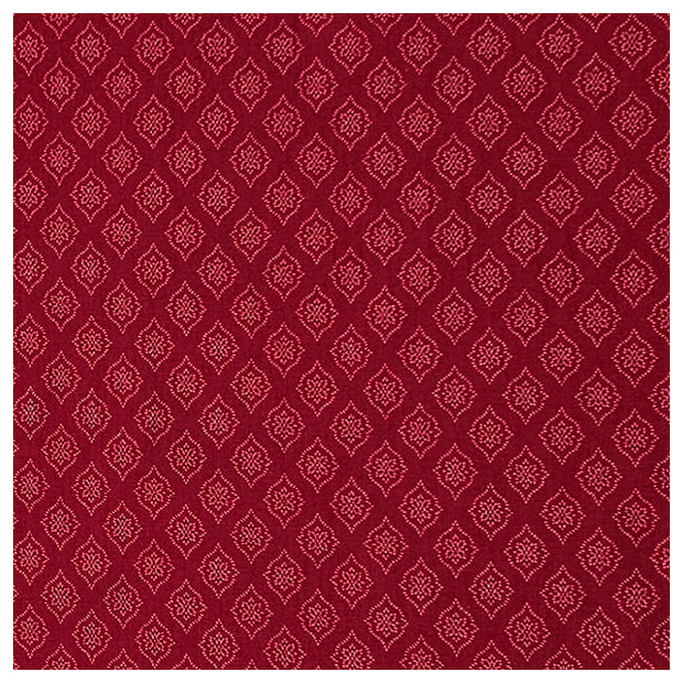 Baumwolle kleine Ornamente Halbdruck in dunkelrot