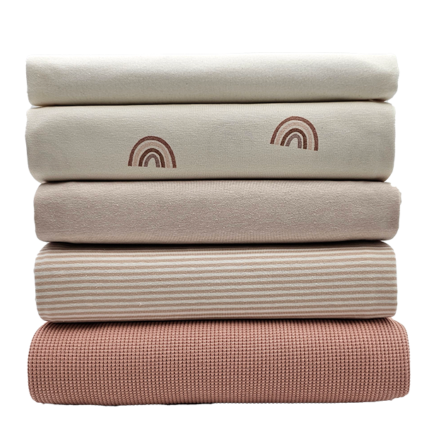 Stoffbox Jersey Regenbogen Bio mit Waffeljersey und Bündchen