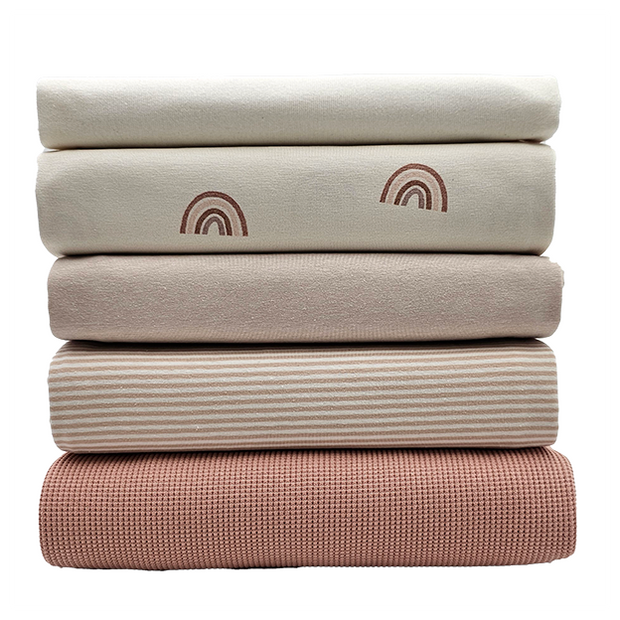 Stoffbox Jersey Regenbogen Bio mit Waffeljersey und Bündchen