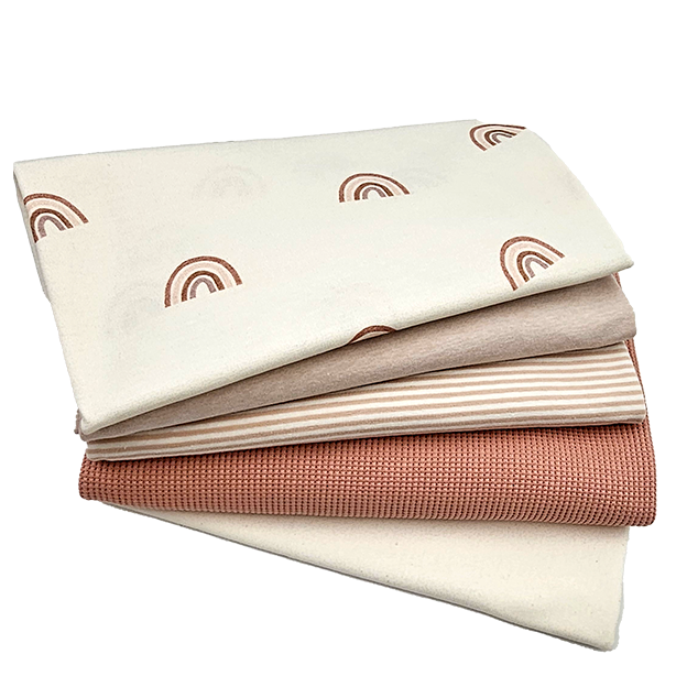 Stoffbox Jersey Regenbogen Bio mit Waffeljersey und Bündchen