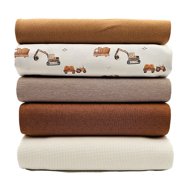 Stoffbox Jersey Baustelle und Waffelstoff Jersey mit Bündchen