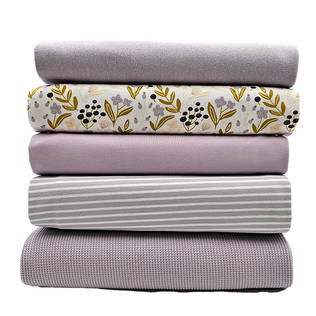 Stoffbox Jersey Blumen Glitzer und Waffelstoff Jersey mit Bündchen