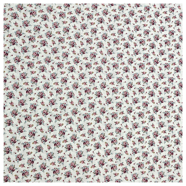 Baumwoll-Popelin Digital Blümchen rosa und blau