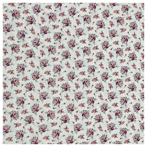 Baumwoll-Popelin Digital Blümchen rosa und blau