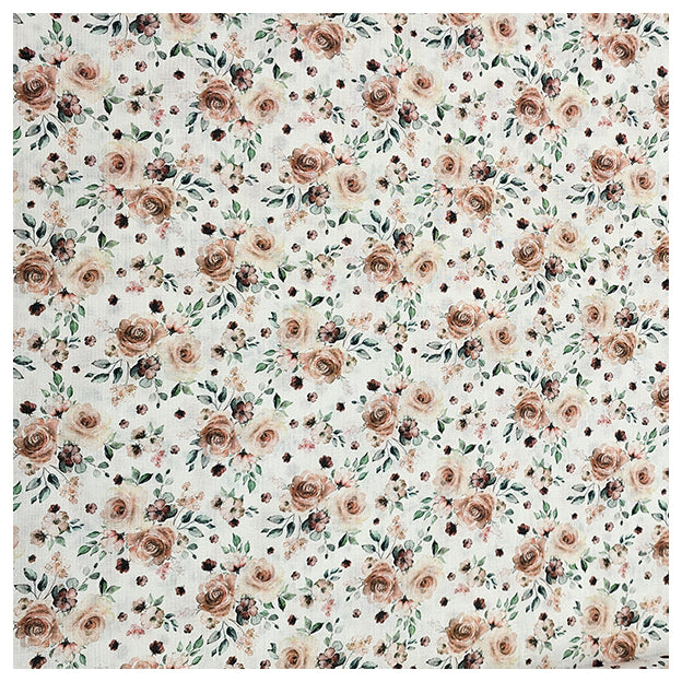 Baumwoll-Popelin Rosen beige Digital