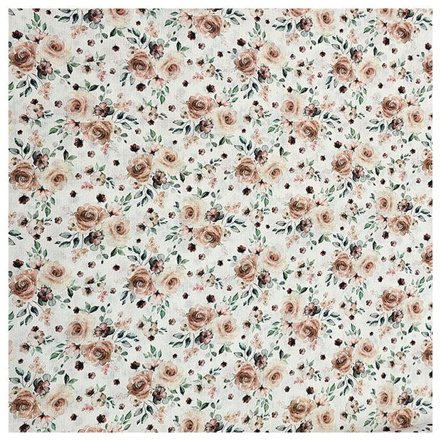 Baumwoll-Popelin Rosen beige Digital