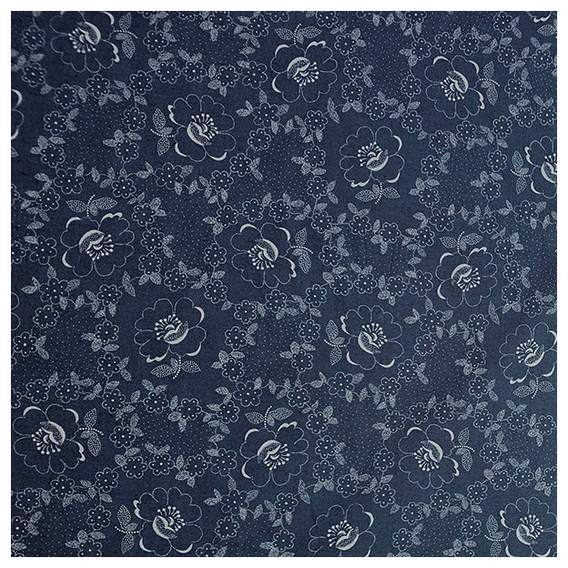 Baumwolle Blumen dunkelblau