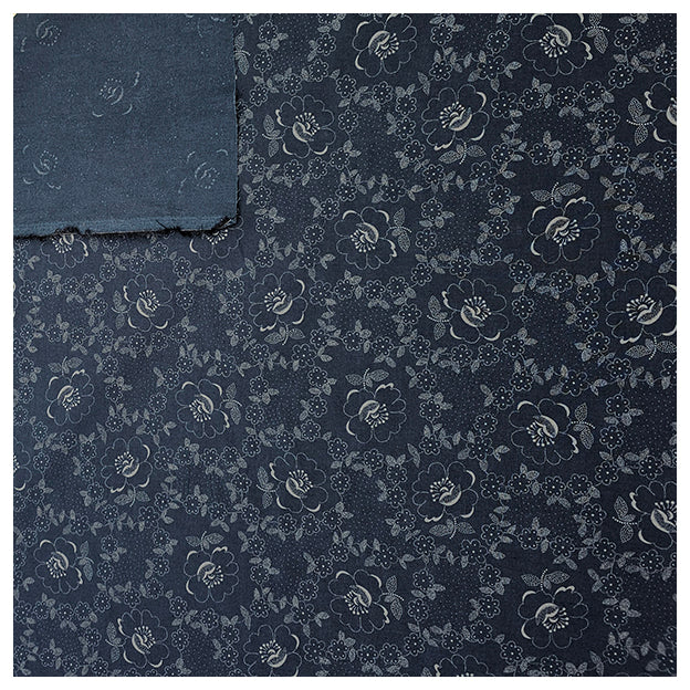 Baumwolle Blumen dunkelblau