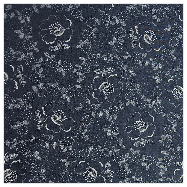 Baumwolle Blumen dunkelblau