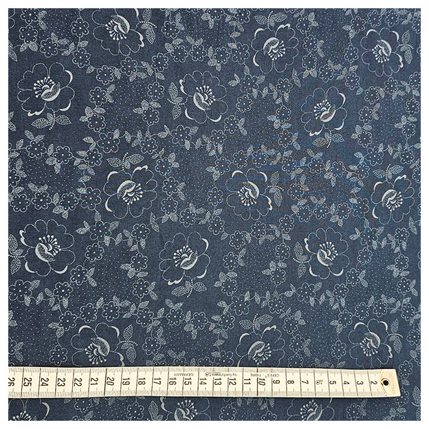 Baumwolle Blumen dunkelblau