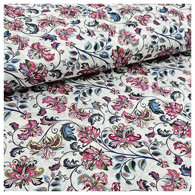 Baumwollsatin Siena Blumen