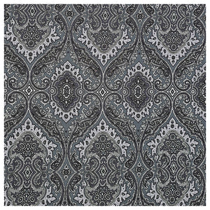 Baumwollsatin Siena große Ornamente blau