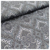 Baumwollsatin Siena große Ornamente blau