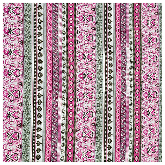 Baumwollsatin Siena Streifen rosa und mint