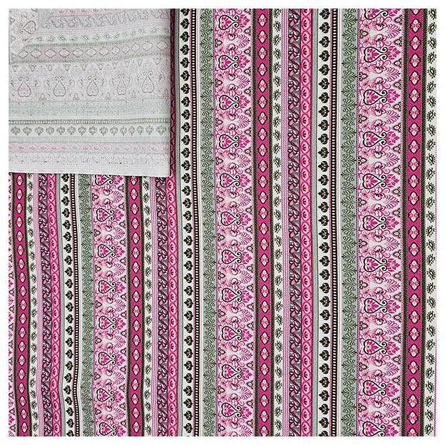Baumwollsatin Siena Streifen rosa und mint