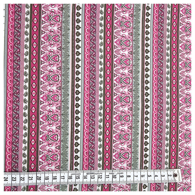 Baumwollsatin Siena Streifen rosa und mint