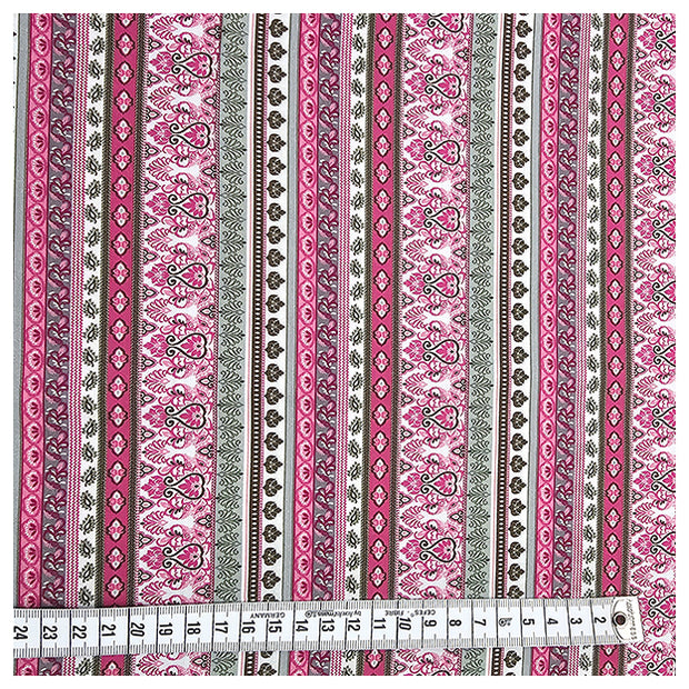 Baumwollsatin Siena Streifen rosa und mint