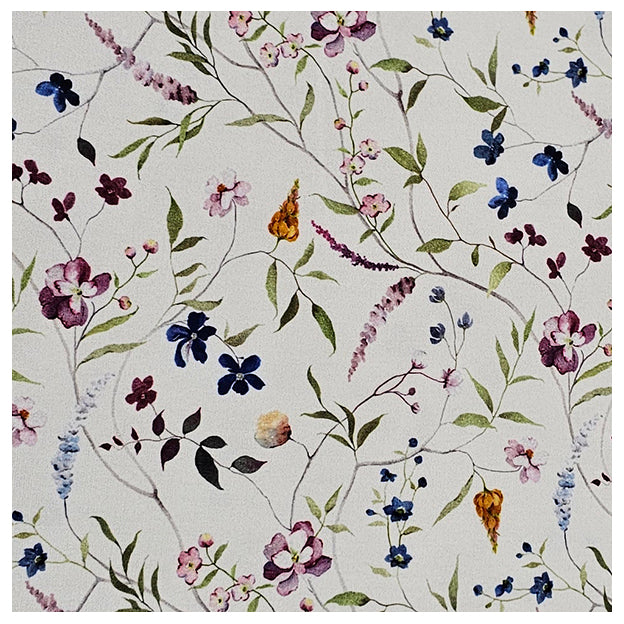 French Terry Digital Blumen wollweiß