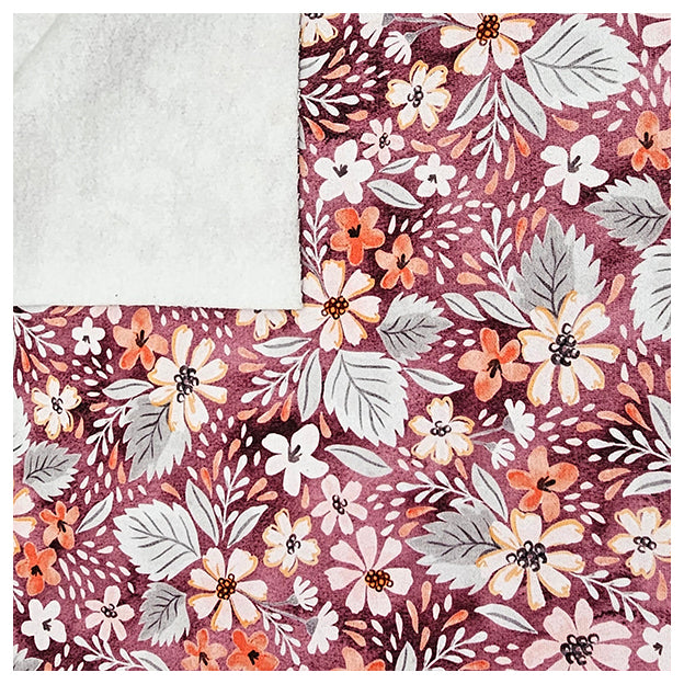 Sweatstoff Digital Blumen dunkelrot