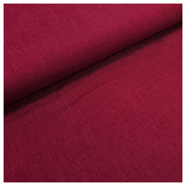 Leinen uni bordeaux
