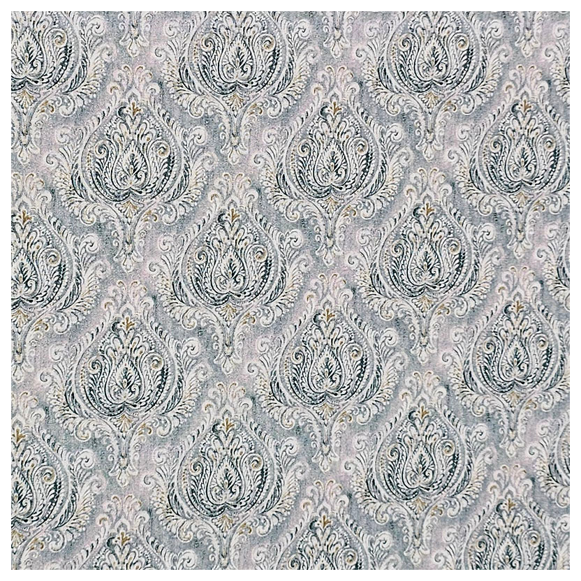 Baumwoll-Popeline Digital Ornamente mint und senf
