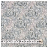 Baumwoll-Popeline Digital Ornamente mint und senf