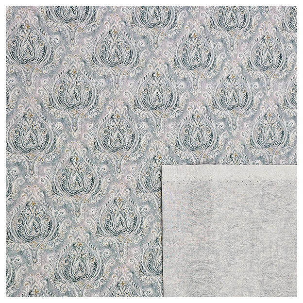 Baumwoll-Popeline Digital Ornamente mint und senf