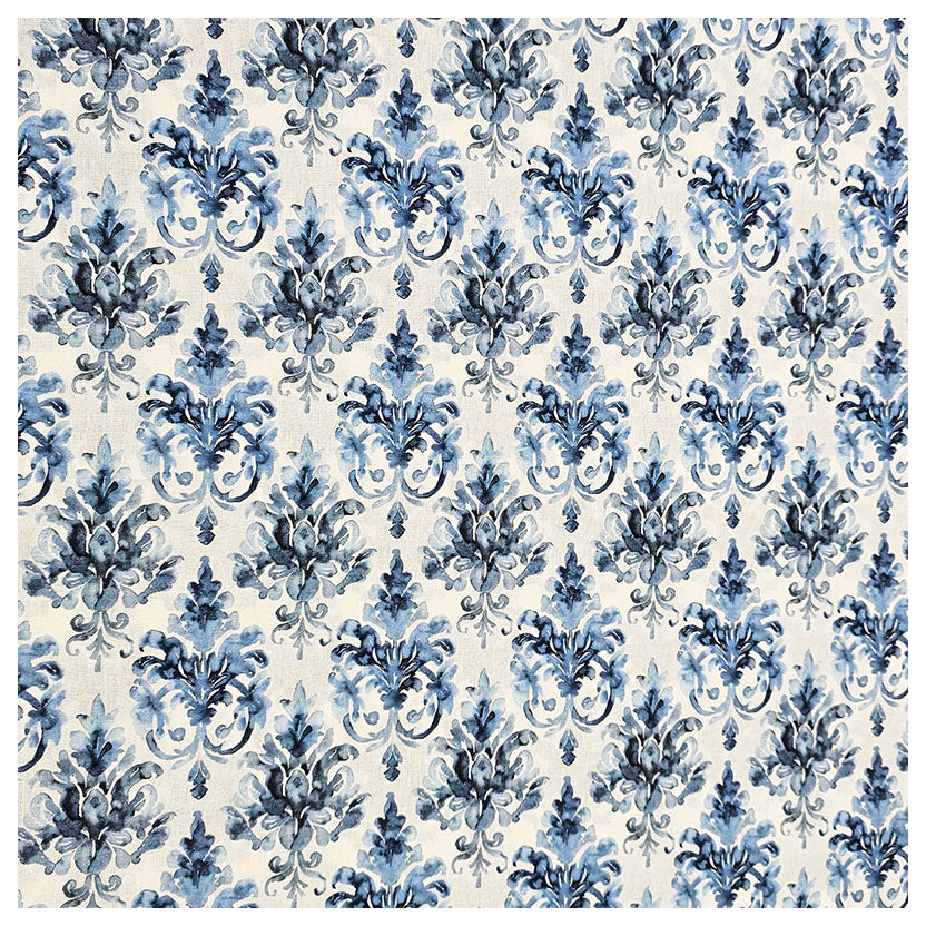 Baumwoll-Popeline Digital Ornamente blau