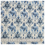 Baumwoll-Popeline Digital Ornamente blau