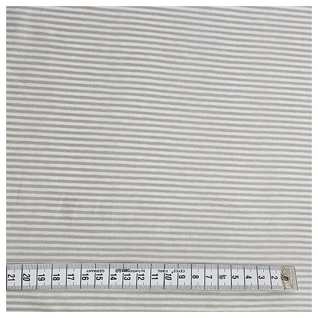 Jersey Streifen hellgrau und weiß 2mm