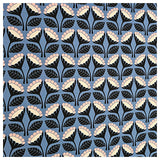 French Terry Blumen blau geraut