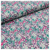Baumwoll-Voile Digital kleine Blümchen fuchsia