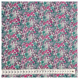 Baumwoll-Voile Digital kleine Blümchen fuchsia