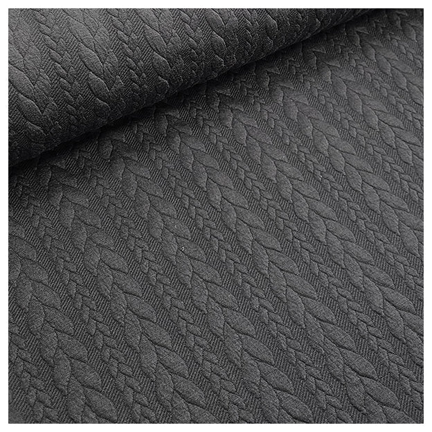 Zopf Jacquard/ Jersey schwarz