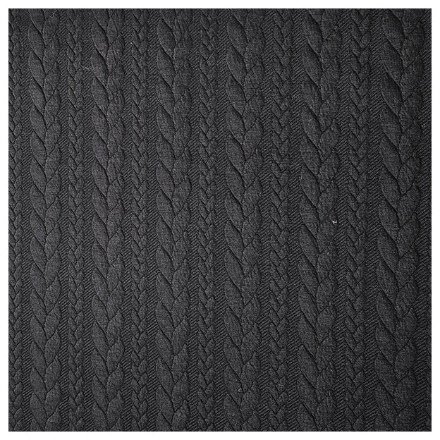 Zopf Jacquard/ Jersey schwarz