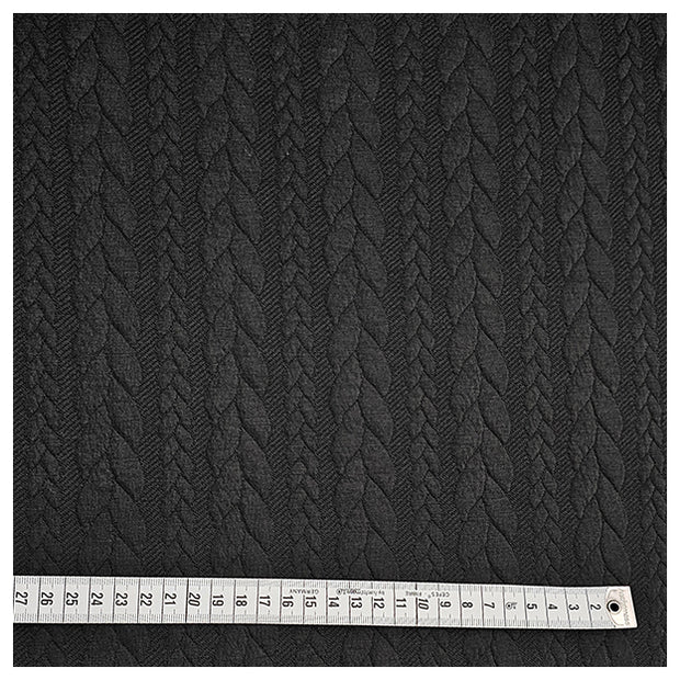 Zopf Jacquard/ Jersey schwarz