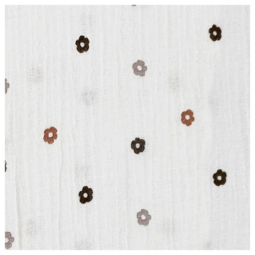 Musselin Baumwolle kleine Blümchen naturweiß