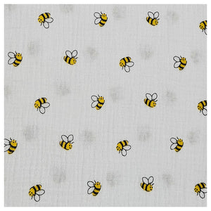 Musselin Baumwolle Bienen naturweiß