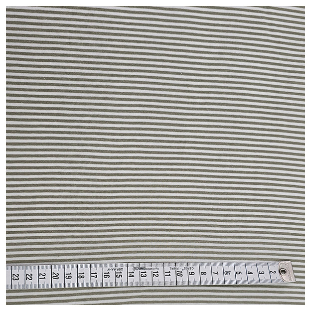 Jersey Streifen lindgrün und weiß 2mm