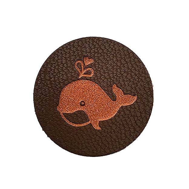 Label Wal braun aus Lederimitat