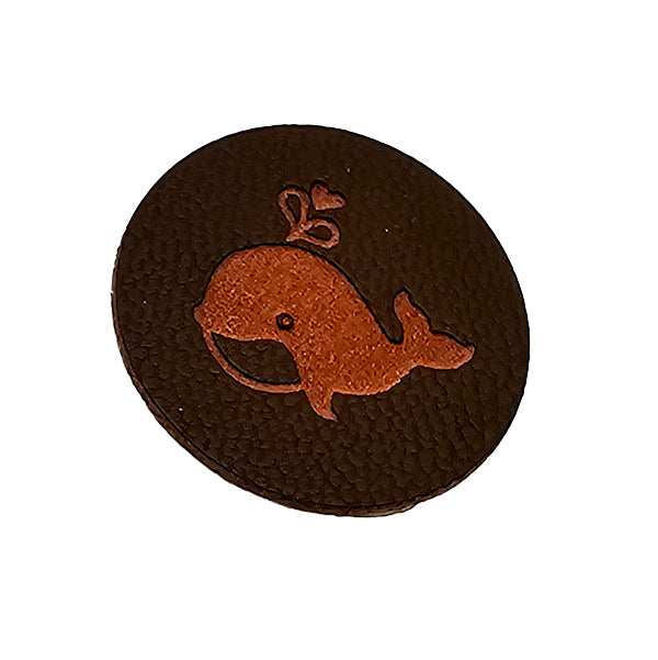 Label Wal braun aus Lederimitat